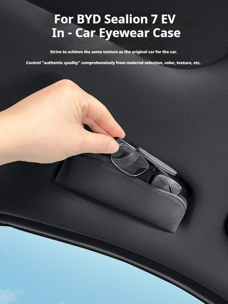 For BYD Sealion 7 EV Car Glasses Case Sunglasses Frame Roof Canopy Handle Sunglasses Clip Interior Modification Car Accessories