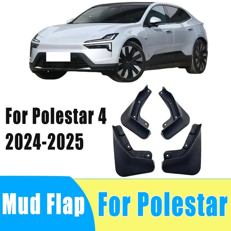 4pcs Automobiles Tire Mudguard Waterproof Prevent Mud Splashing Car Mud Flap Fender Trim Accessories For Polestar 4 2024-2025