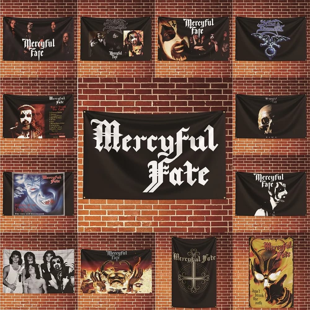 Mercyful Fate Music Flag Banner For Fan Cave Party Tailgate Gathering Indoor Outdoor Backyard Home Festival Ornament Supply
