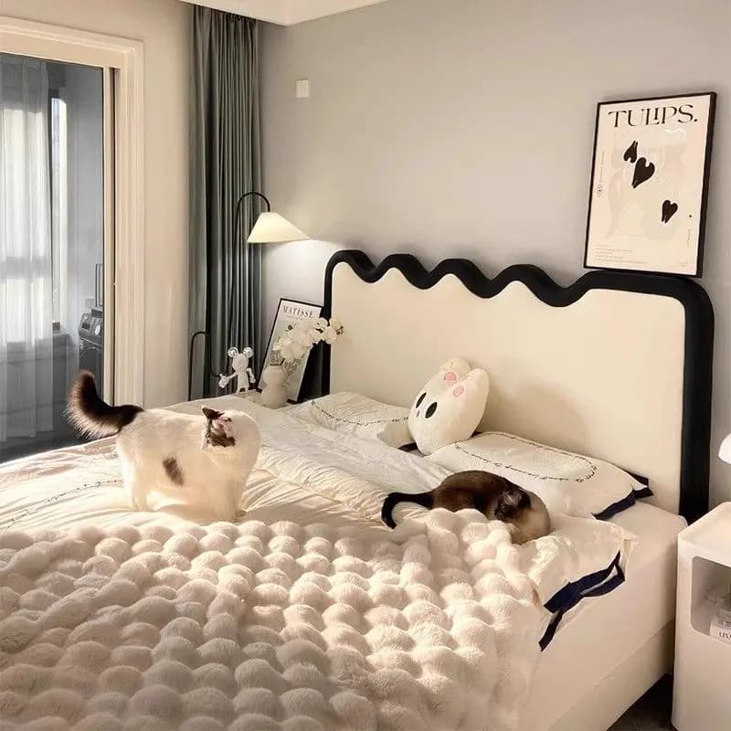 Italian Minimalist Bed Multifunctional Storage Simple Luxury Double Bed Queen Headboards Letto Matrimoniale Unique Furniture
