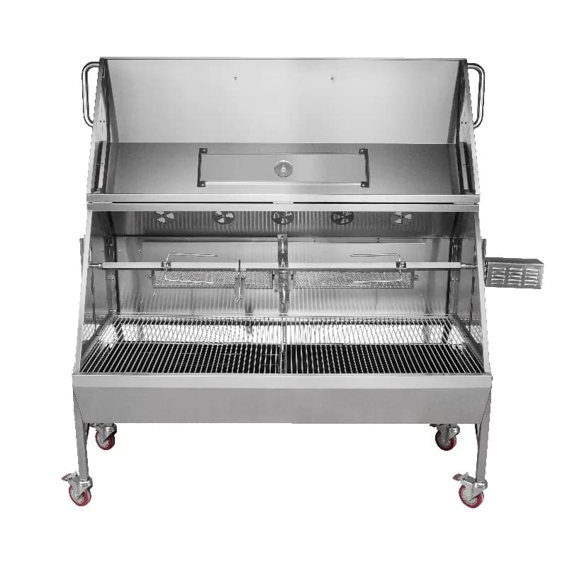 Manufacturer of Stainless Steel Butane Gas BBQ Grill Outdoor Kitchens Pig Lamb Spit for Garden Party Metal Pork Roaster