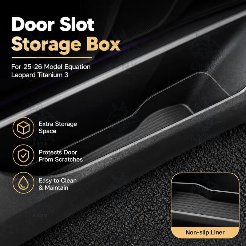 For 25-26 Model Equation Leopard Titanium 3 Car Door Slot Storage Box Side Organizer Interior Accessories Upgrade