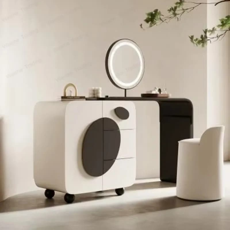 Modern Bedroom Dresser With Adjustable Mirror and Drawers Storage Cheap High-end Bedroom Makeup Table for Dressing