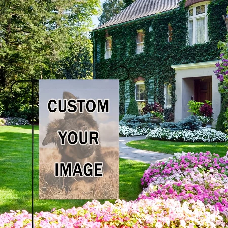 1pc Double-Sided Custom Garden Flag with Any Photo/Text, Custom Polyester Garden Flag, No Flagpole Included, for Outdoor Indoor