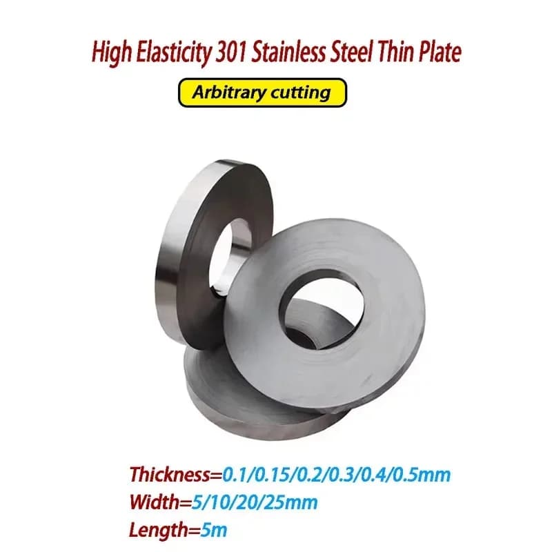 5M 301 Stainless Steel Spring Steel Strip 0.1-0.5mm Thick 5-25mm Wide Ultra-Thin Foil Roll