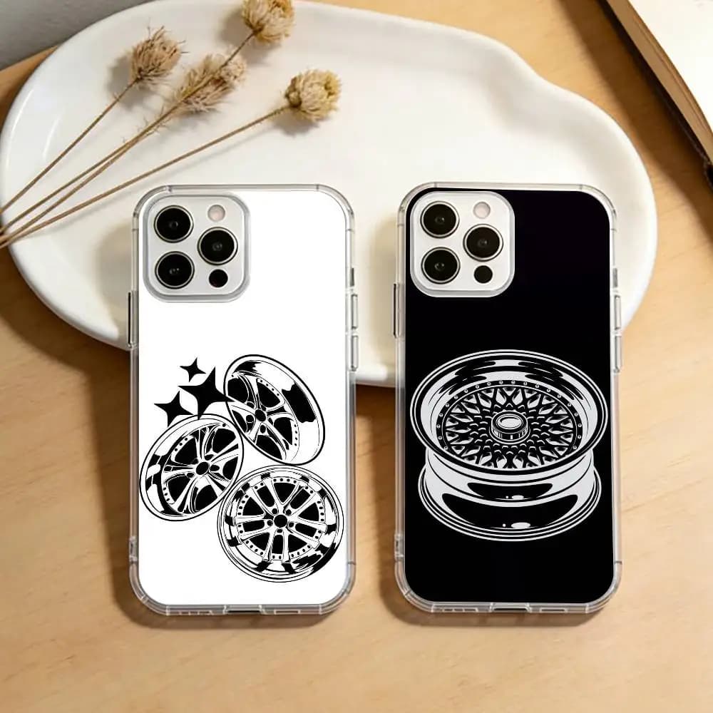 C-car W-wheels   Phone Case For iPhone 17 16 15 14 13 12 11 Mini Pro Max Plus Transparent Cover