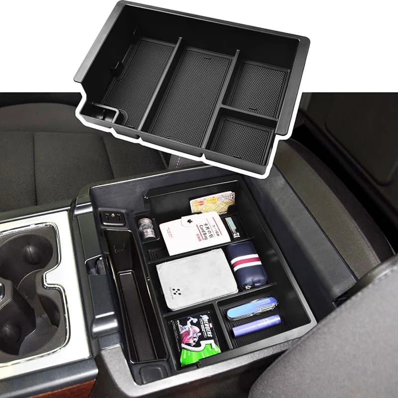 Center Console Box Armrest Storage Box Container Stowing Glove Box for Chevy Silverado/GMC Sierra 2014-2018 Interior Accessories