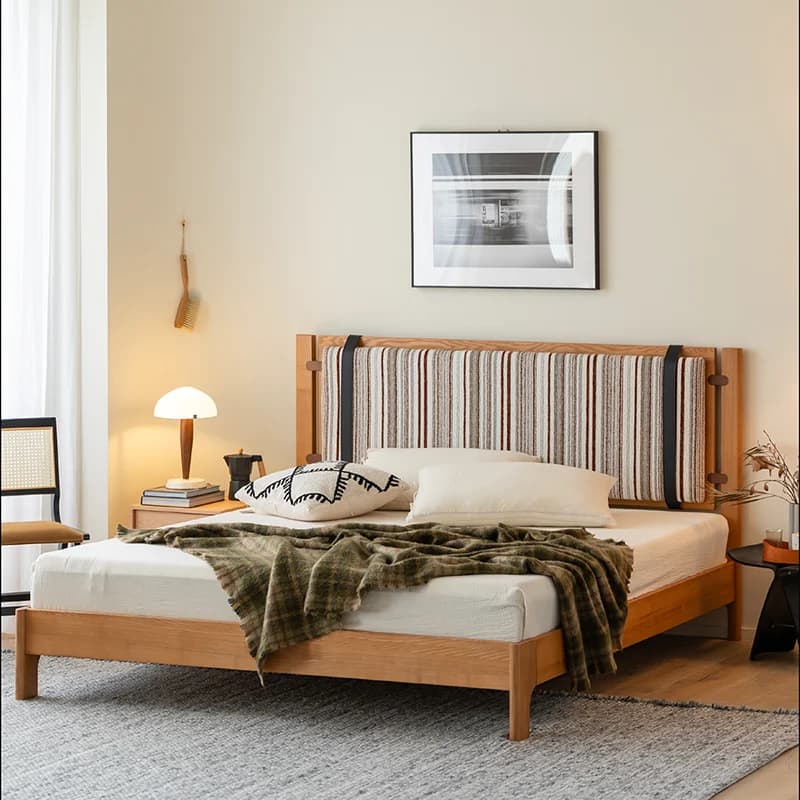 Wooden Large Bed Luxury Nordic Design Save Space Modern Aesthetic Fashion Cheap Bed Interior Letto Matrimoniale Room Decorations