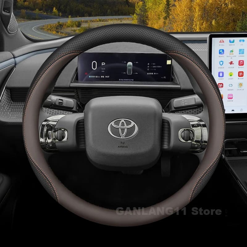 Leather Car Steering Wheel Cover For Toyota Land Cruiser 2004-2024 2025 Auto Interior toyota land cruiser 150 prado Accessories