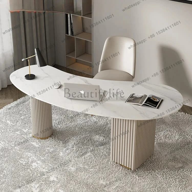Light luxury rock slab desk writing desk modern boss desk beauty salon computer