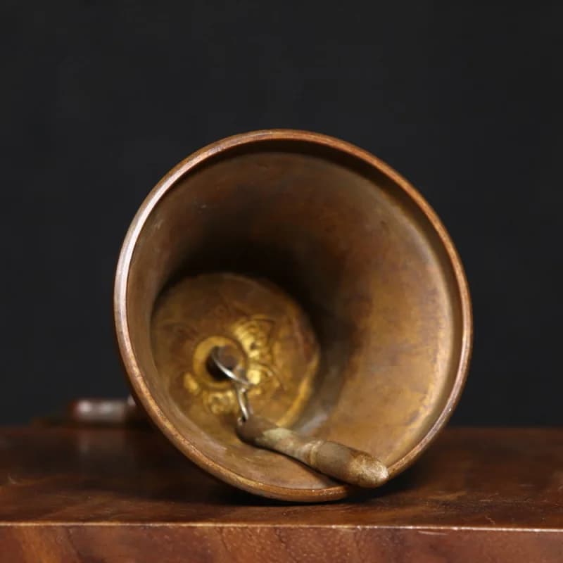 Pure Copper Bronze Five-Strand Vajra Bell and Vajra Pestle Tantric Ritual Instrument Bell with First-Class Sound Quality, Crisp
