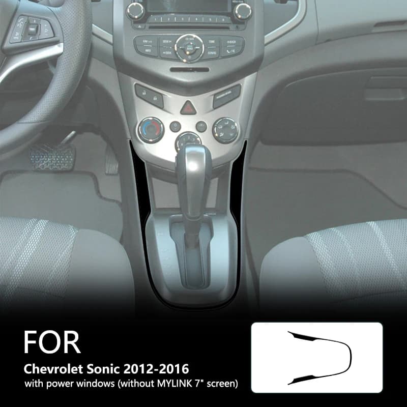 For Chevrolet Sonic 2012-2016 Transmission Surround Brand New ABS Gloss Black Safeguard Sticker Car Interior Accessories