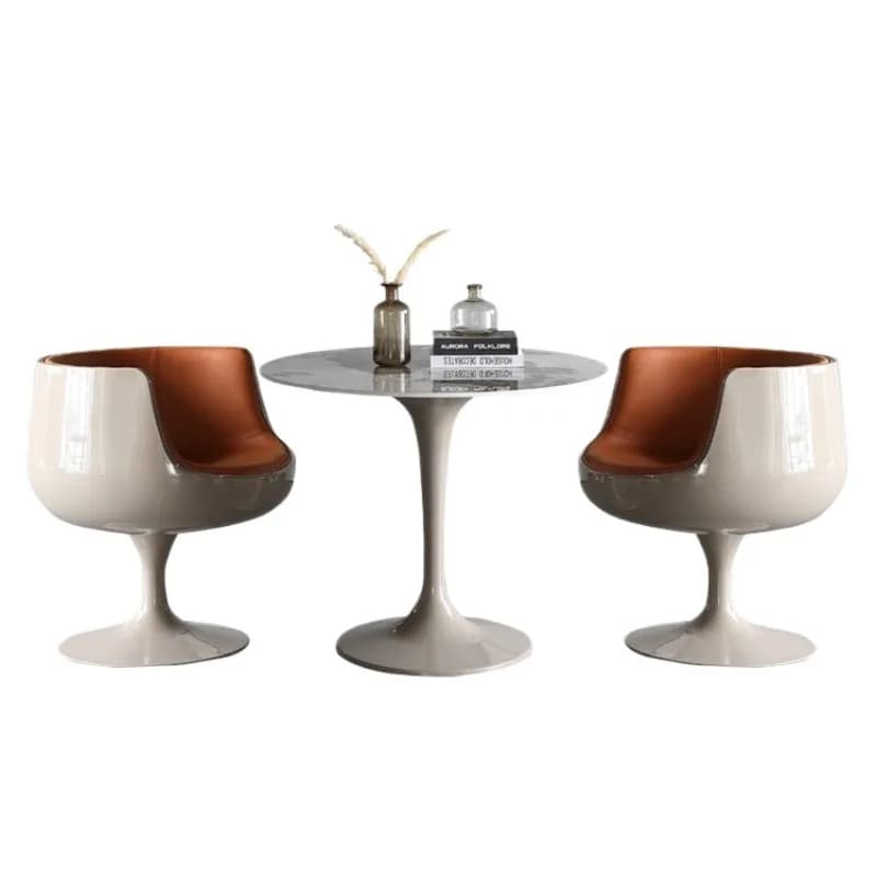 Round marble, meeting and negotiating casual reception table