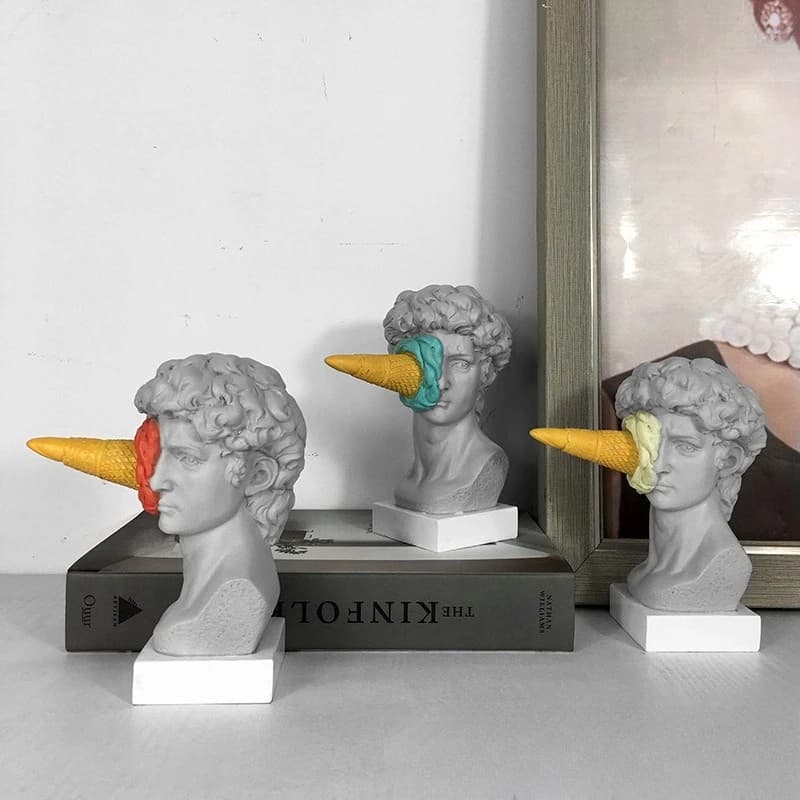 Creative Mythical Character Ice Cream David Statue Resin Desk Decoration Character Sculpture Nordic Home Decoration