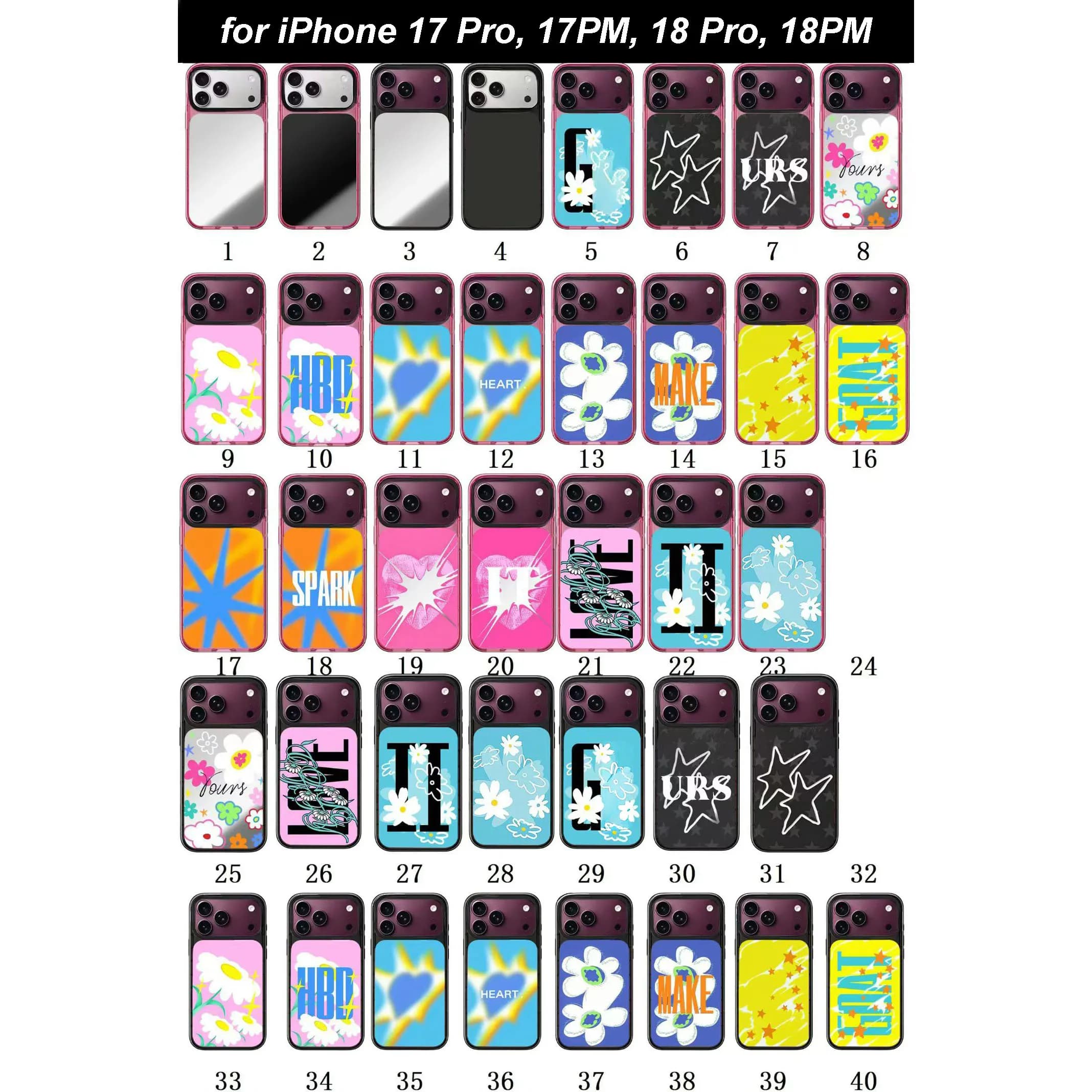 for 17Pro 17PM 18Pro 18PM Pink / Black Border Magnetic Case: Compatible with IPhone 18 17 Pro Max Cover