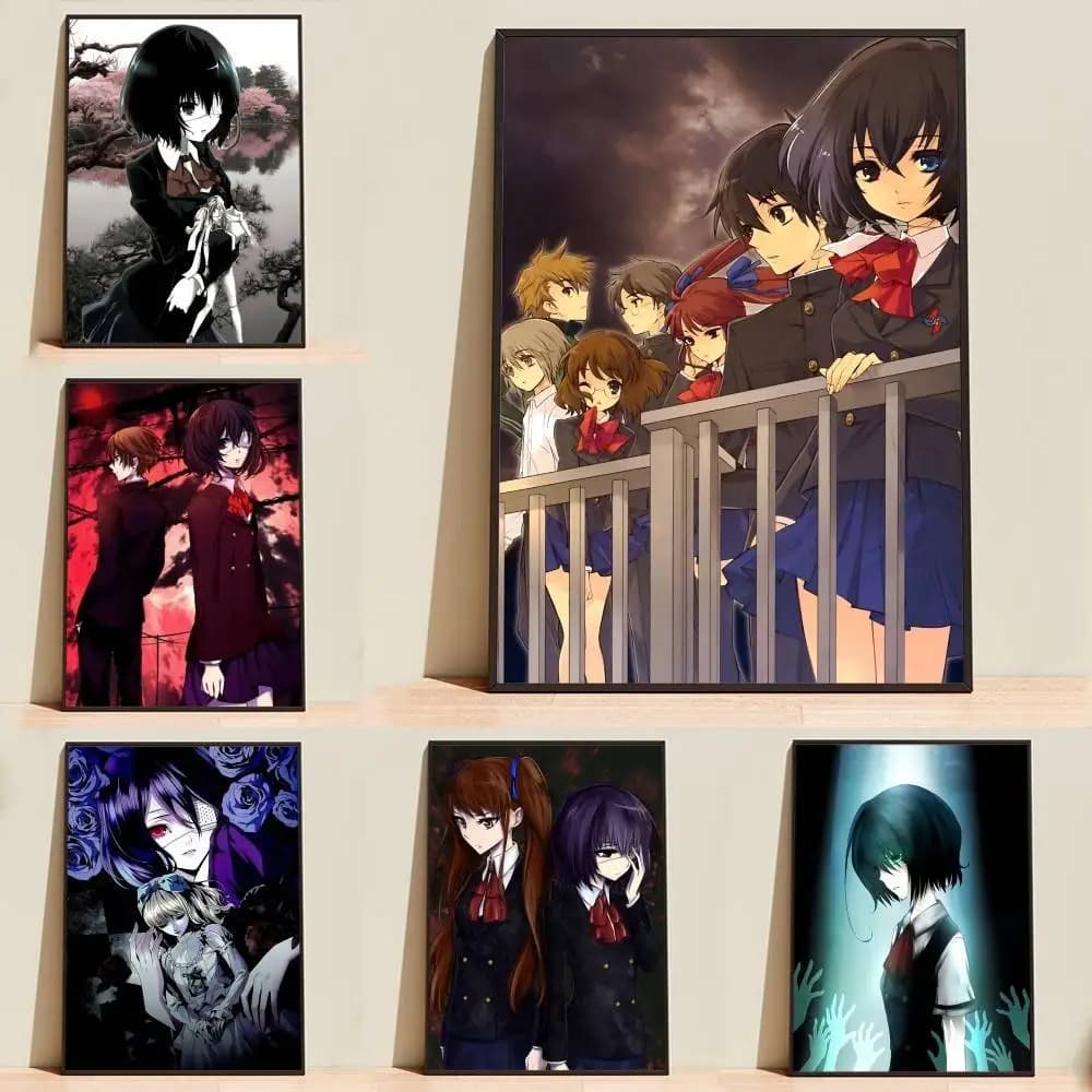 Anime A-Another Mei Misaki Poster Self-adhesive Waterproof Paper Sticker Coffee House Bar Room Wall Decor