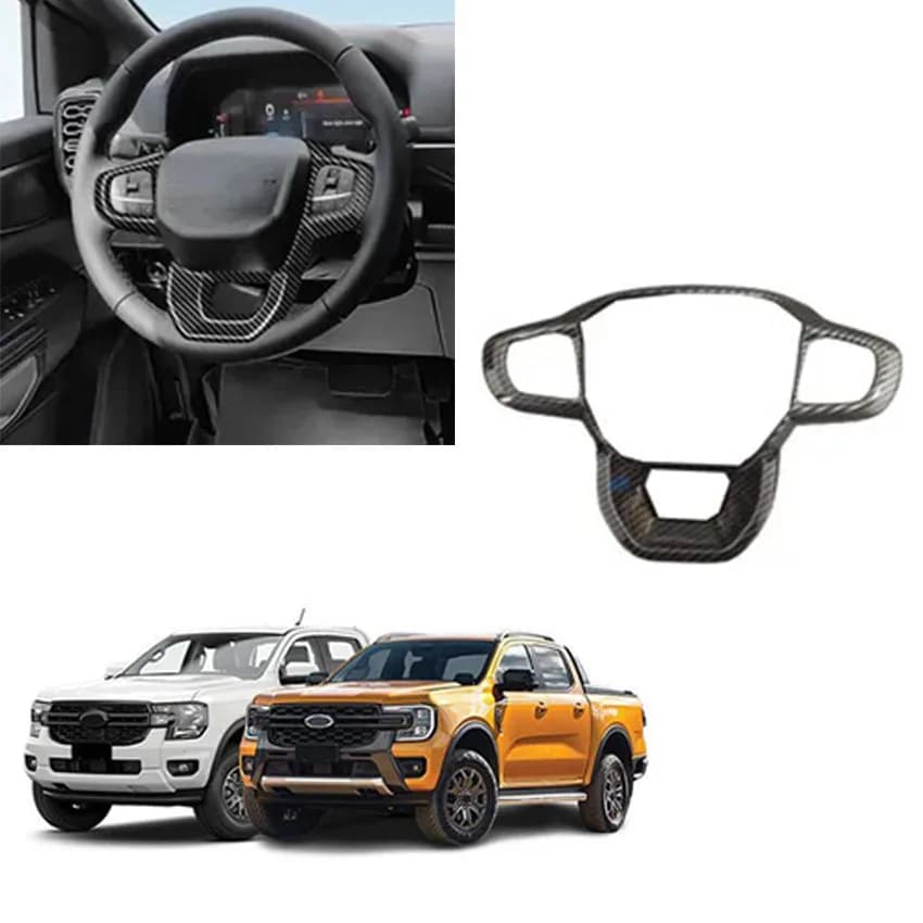 For Ford Ranger 2023 2024 Car Accessories Carbon Fiber Steering Wheel Strip Cover Trim  Auto Parts  Protector Sticker