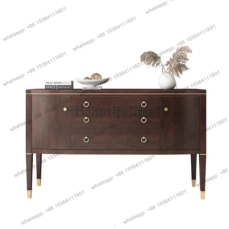 Entrance cabinet light luxury, modern simple American all-solid wood locker