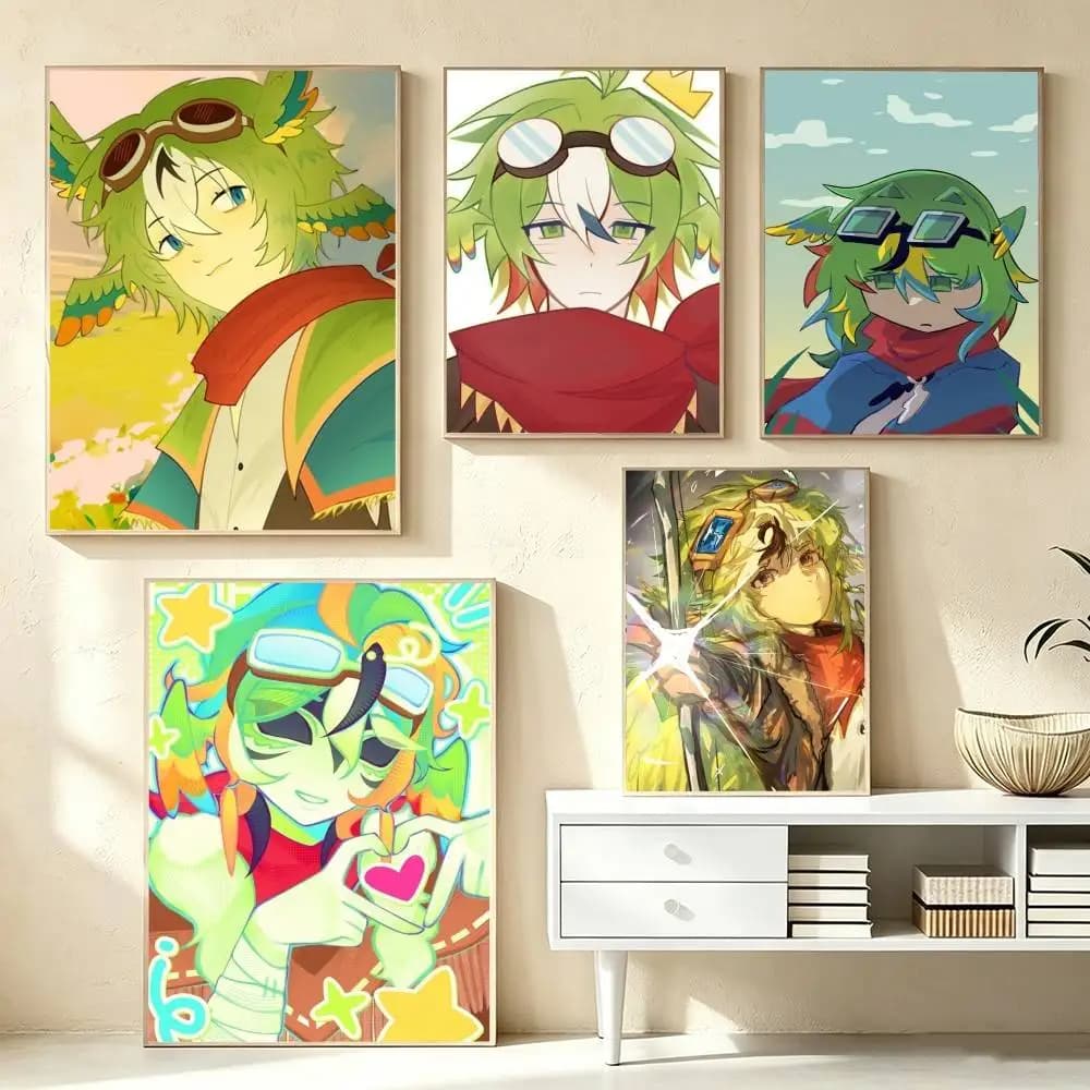 Parrotx2 Poster High Quality Dorm Living Room Aesthetic Wall Decoration Painting Stickers Gift