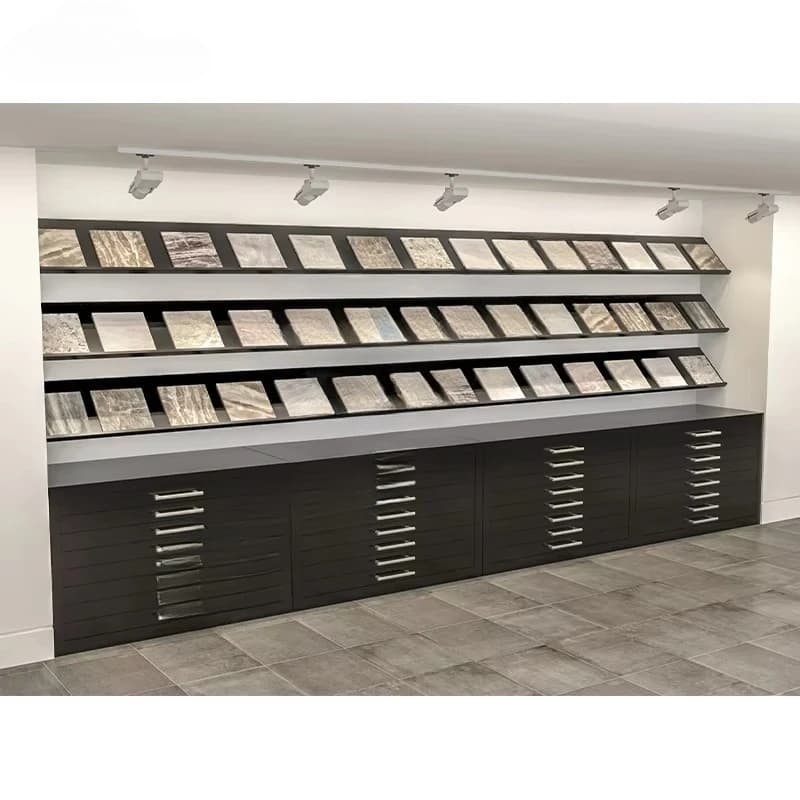 &c Custom Eco-Friendly for Water Resistant Drawer Display Racks for Tiles Stones Customizable Size Color Freestanding Tile