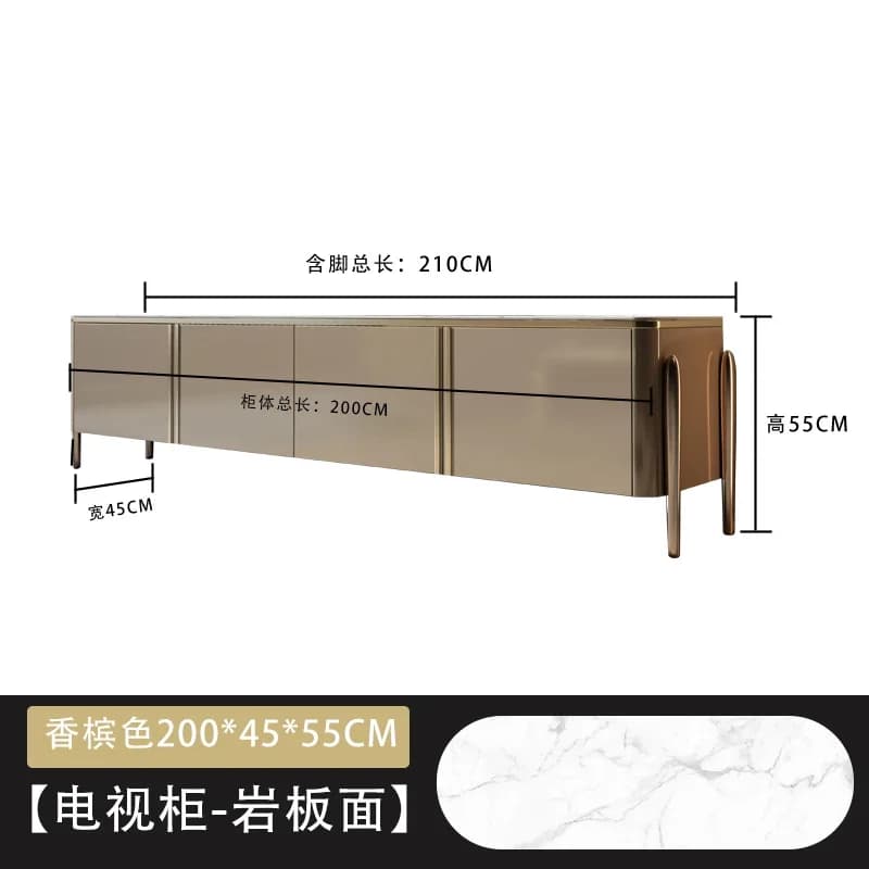 r8.11- TV cabinet coffee table rock slab decorative cabinet minimalist living room paint set combined cabinet small apartment