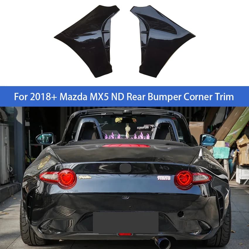 For Mazda MX5 2018+ ND Rear Bumper Guard Car Trim Kit Bright Black Car Adjustment Kit