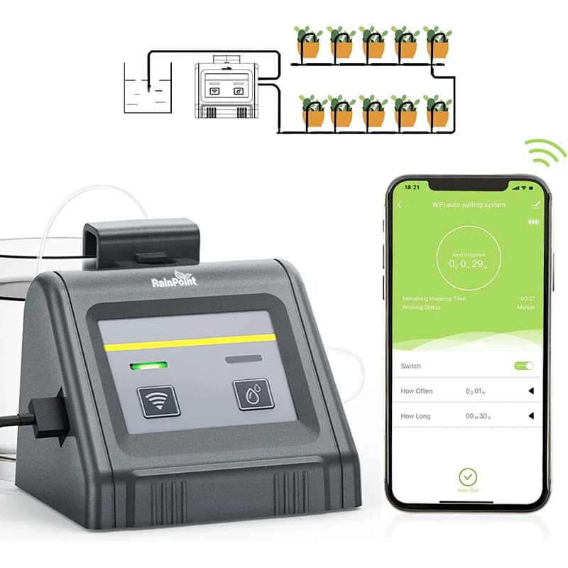【Hot】WiFi Automatic Watering System For Indoor Potted Plants, DIY Drip Irrigation Kit,Automatic Self-Watering Irrigation System