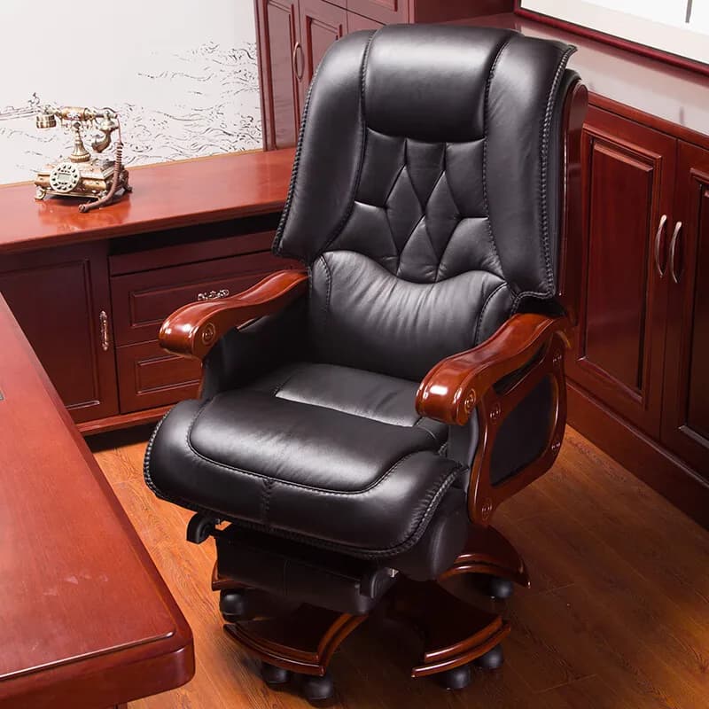 Yjq boss chair office home leather reclining business office chair backrest lift transfer seat