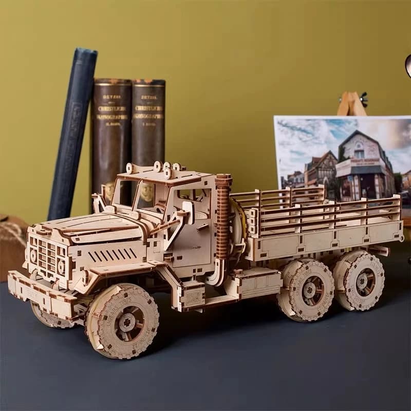 Six-wheel heavy truck, truck model, assembly puzzle, adult decompression building block gift