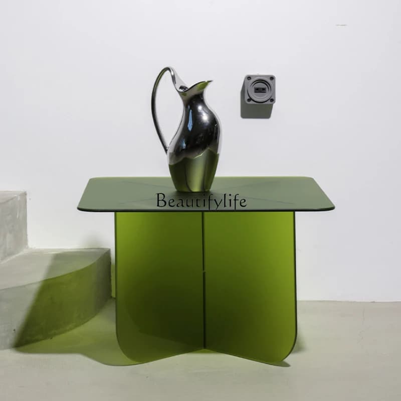 LL  Light luxury living room modern simple wrought iron creative corner few Nordic bedside small coffee table