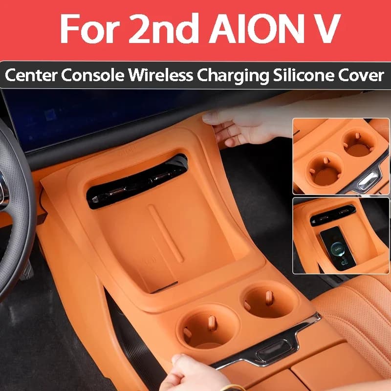 For AION V TRex Full Cover Wireless Charging Silicone Mat Center Console Protective Pad Cup Holder Mat Car Interior Accessories