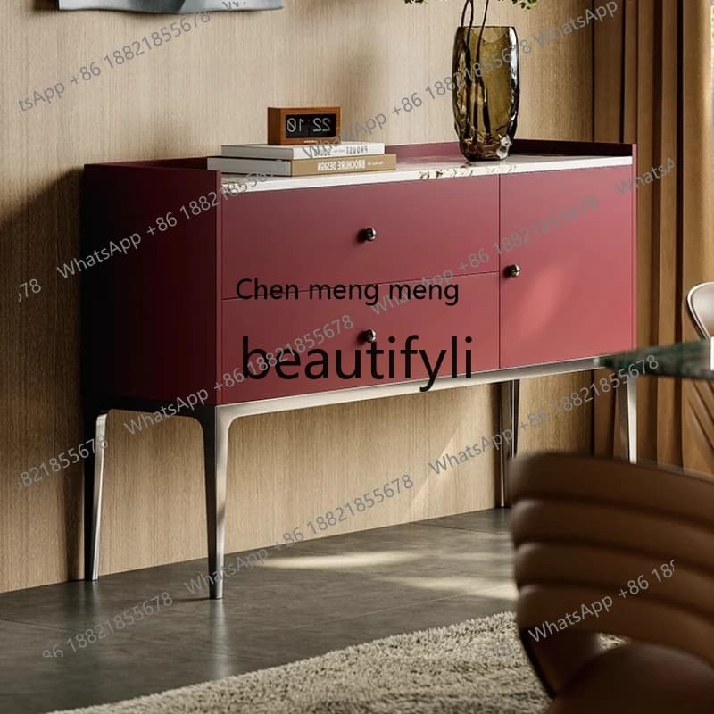 Modern porch cabinet, living room decorative cabinet against the wall, Italian light luxury dining side cabinet