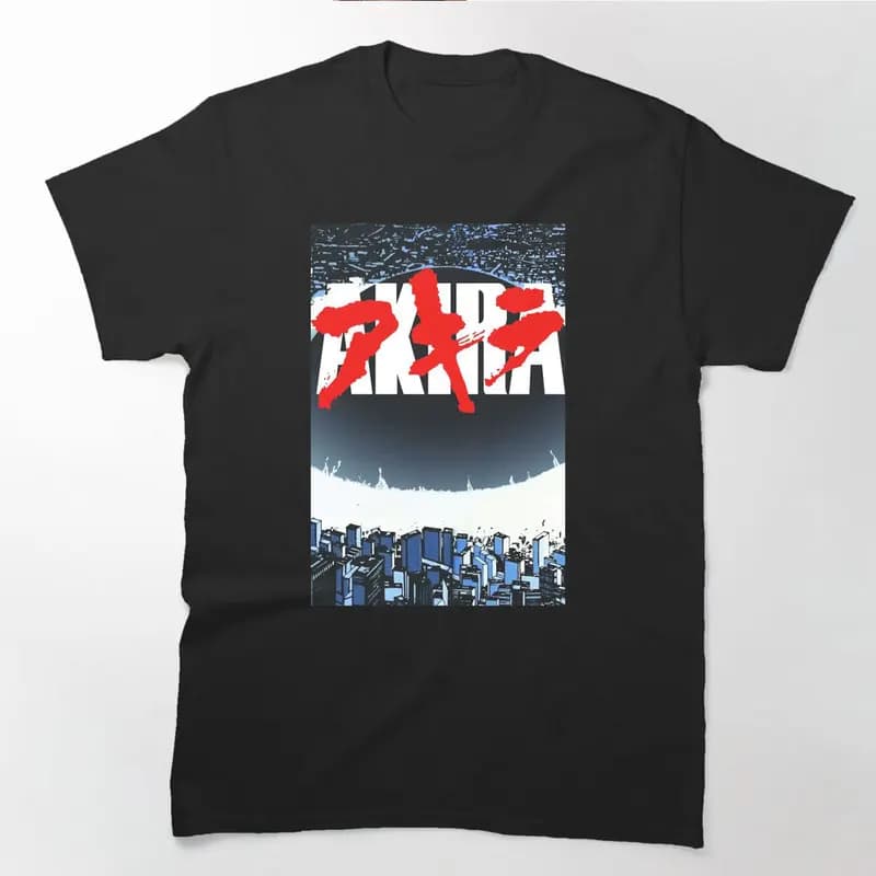 Akira Cyberpunk City Explosion Anime Gift T‑Shirt 0807 Retro Sci‑Fi Manga Graphic Tee Shotaro Kaneda Neo‑Tokyo Unisex Streetwear
