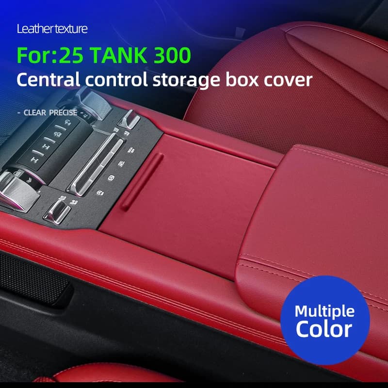 Leather Car Central Storage Box Cover Protective For Great Wall GWM WEY Tank 300 2025 Accessories