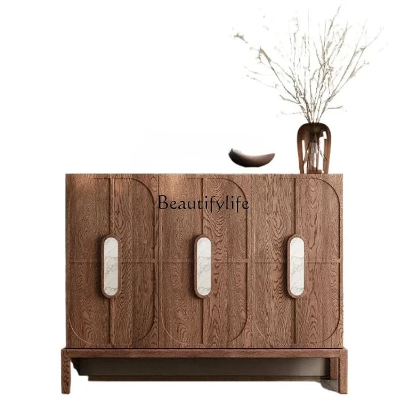 medieval style solid wood home shoe cabinet villa living room porch cabinet wabi sandy style retro shoe cabinet