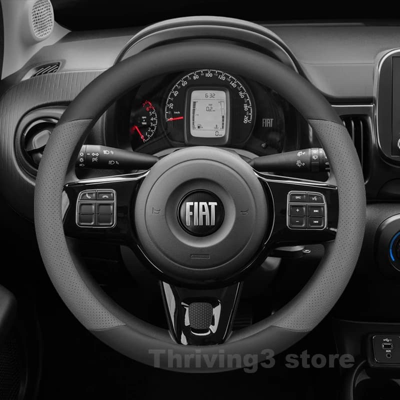 Leather Car Steering Wheel Cover For FIAT MOBI 2016 Tipo Hybrid City Cross 2022 Auto Steering Wheel FIAT MOBI Accessories 2016
