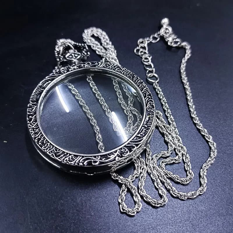 Decorative Necklace Magnifying Glass Retro 3x Reading Magnifier Pendant For Women Sweater Long Chain Jewelry Gift