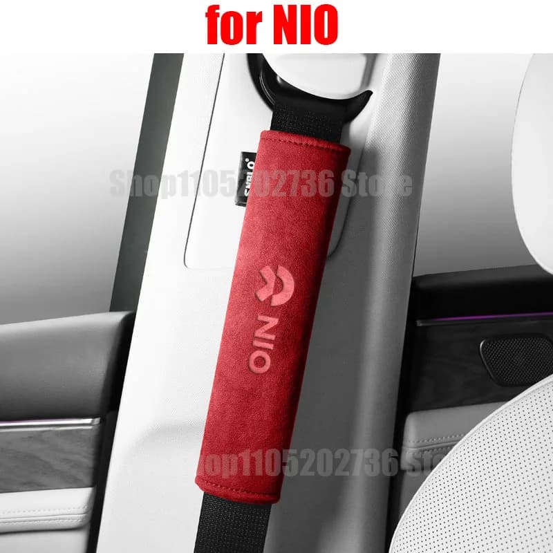 TOP Italian Suede Seat Belt Cover for NIO ES6 EC6 ES8 EL8 ET5 ET5T Touring Car Shoulder Pad Seat Belt
