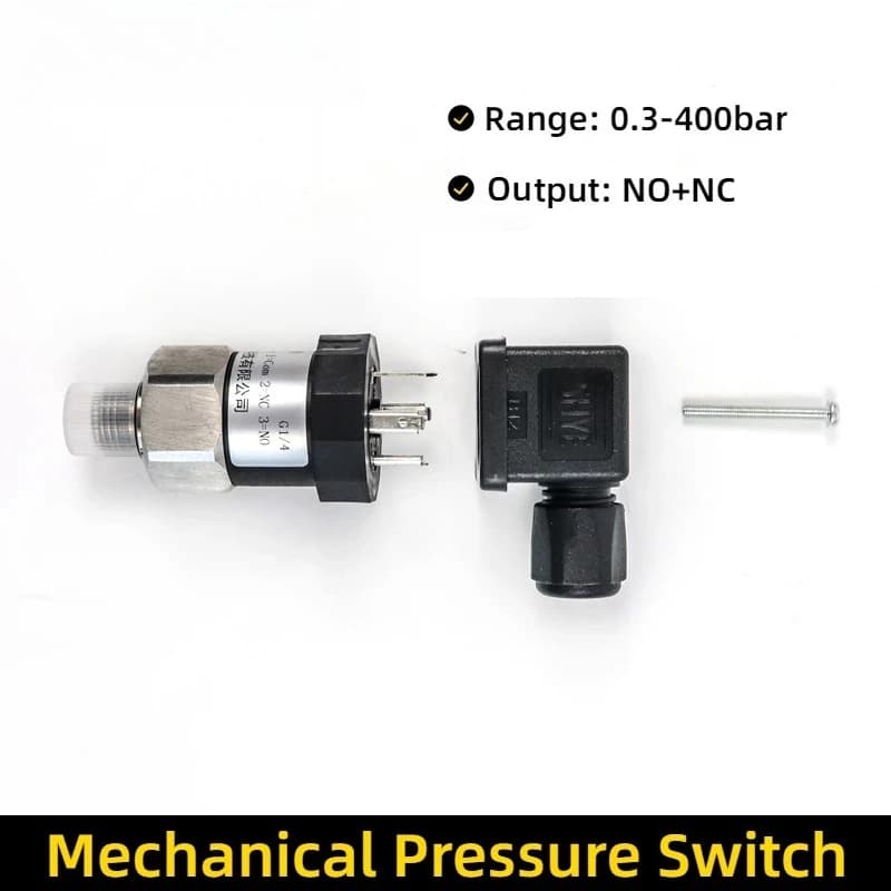 0-400bar Standard Mechanical Pressure Switch Stainless Steel Diaphragm Adjustable Oil Water Diaphragm Piston Pressure Control