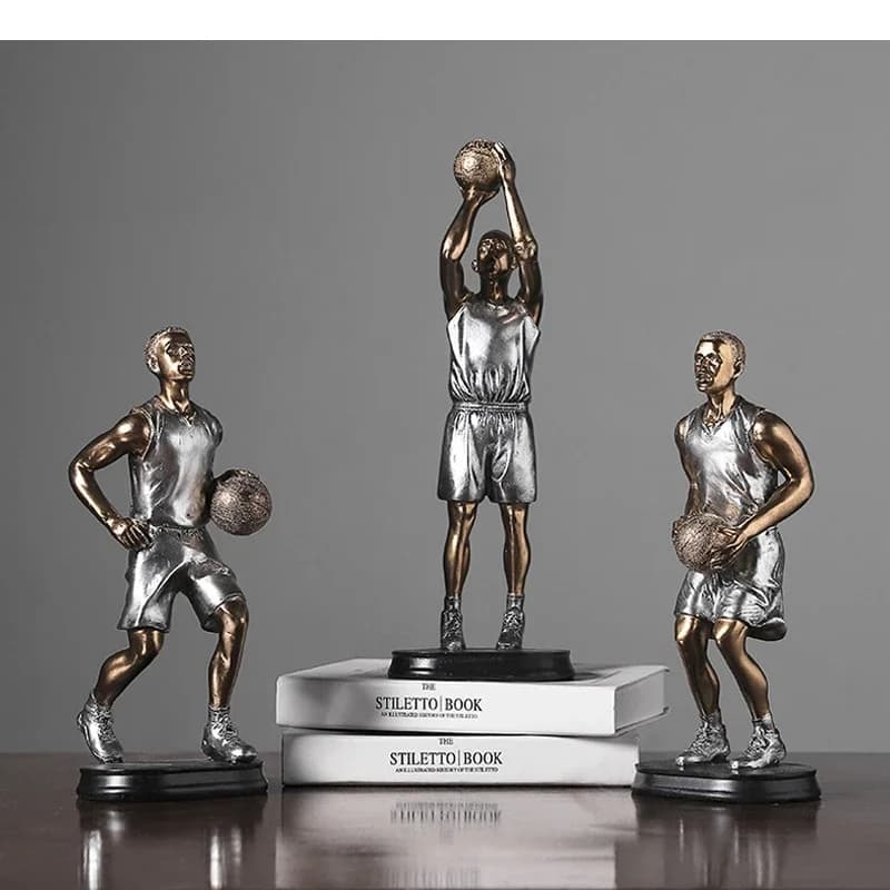 Basketball Player Statue Decoration Resin Crafts Simulation Character Sculpture Home Living Room Decorative Art Small