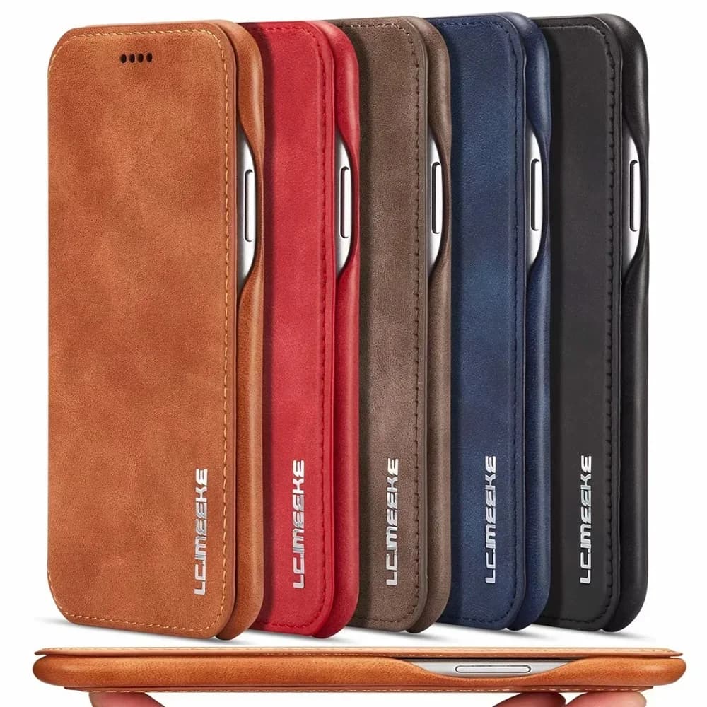 Luxury Ultra Thin Leather Case Flip Cover for Samsung Galaxy S26 S25 S24 S23 S22 S21 S20 FE Ultra Plus A54 A52s S10 S8 Note 20