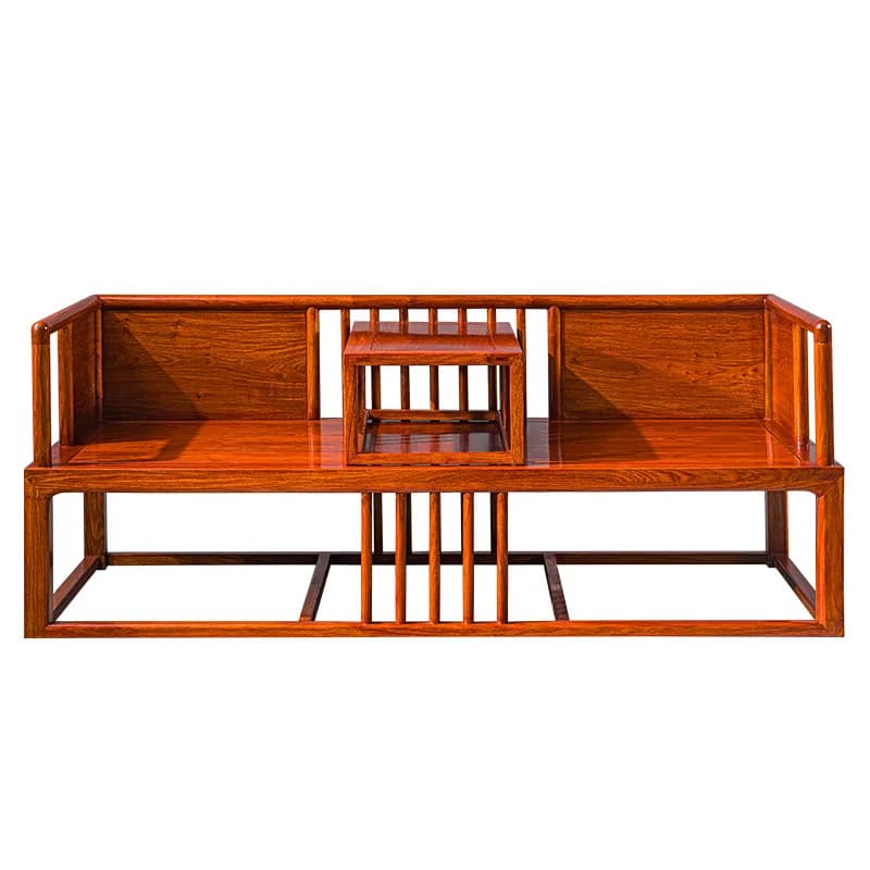 LMM New Chinese Style Full Solid Wood Luohan Bed, Ming Style Living Room Home Simple Sofa Bed