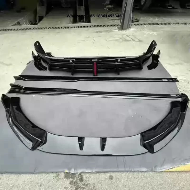 For Car Gloss Black Body Kit001 2021-2023 Modified New Style Front Shovel Side Skirts Rear Lip