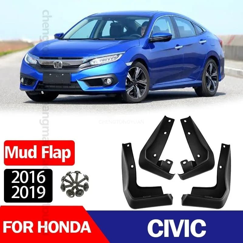 DPB Mudflaps Mudguards For Honda Civic 2016-2019 Tire Fenders Blocking Sediment Front Rear Wheels ABS Black Car Accessories 4pcs