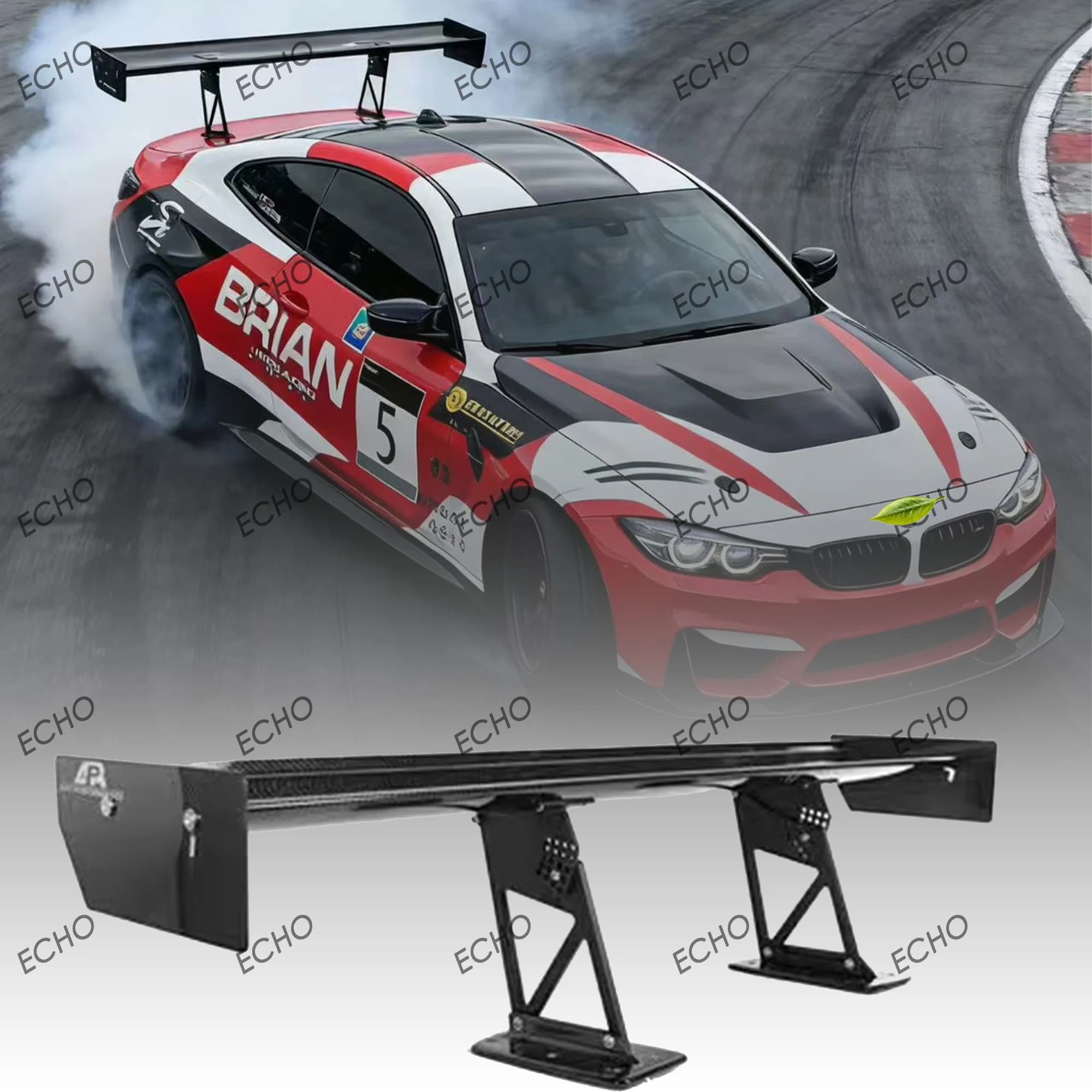 APR Style Adjustable GT Rear Spoiler Wing For BMW F87 M2 F80 M3 F82 F83 M4, Carbon Fiber Racing Trunk Wing Exterior Mod Parts