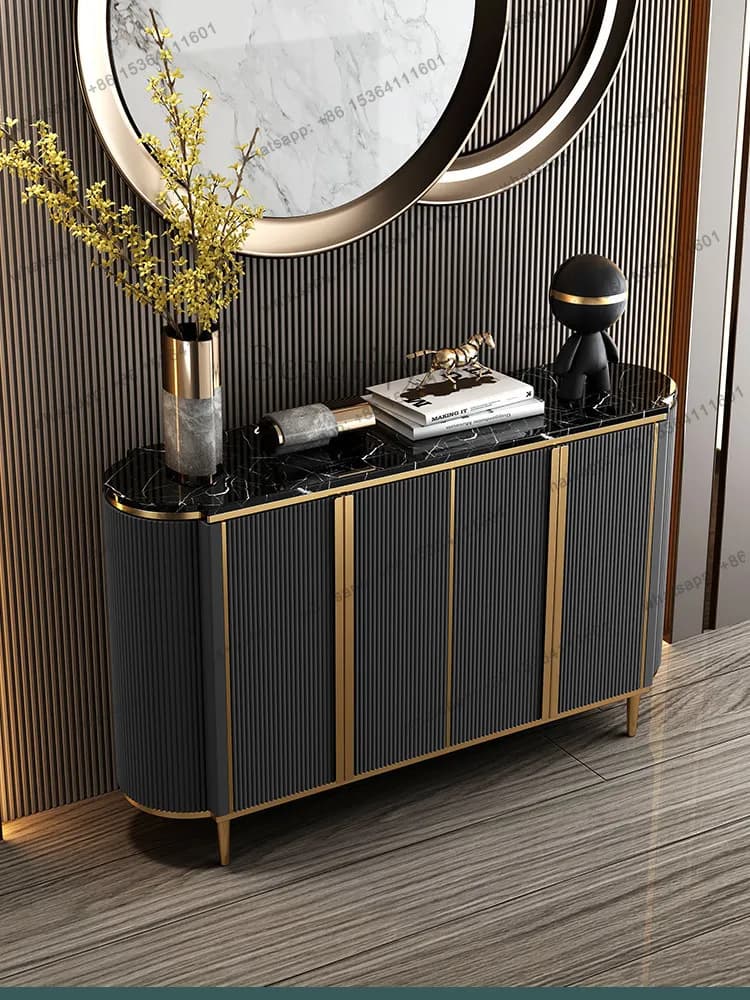 Light luxury entrance cabinet minimalist slate partition simple modern decorative storage cabinet customization
