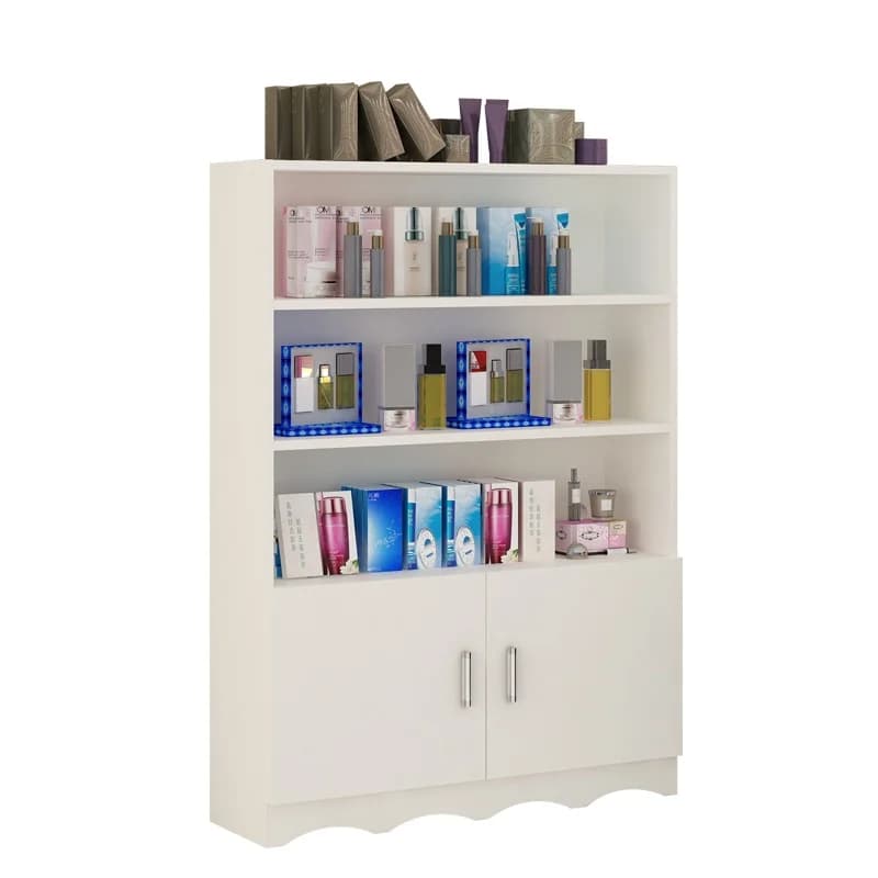 *Small Modern Beauty Salon Display Cabinet Creative Cosmetic and Nail Art Shelf Rack Panel Counter