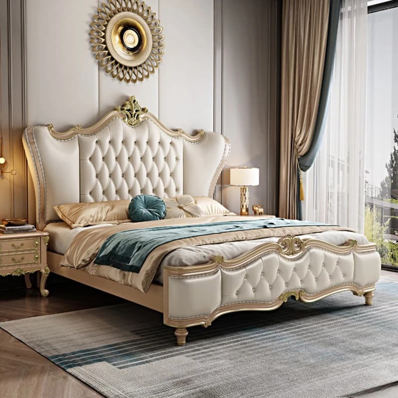modern simple bed light luxury American solid wood master bedroom double bed high-end camas matrimoniales home furniture