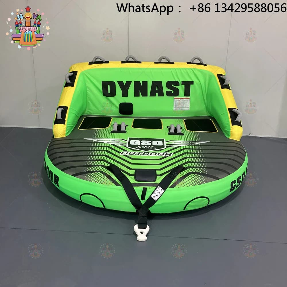 Inflatable PVC Towable Tube Boat with 28G Bladder & 840D Cover for 3 Person 180x180cm Sofa for Water Sports