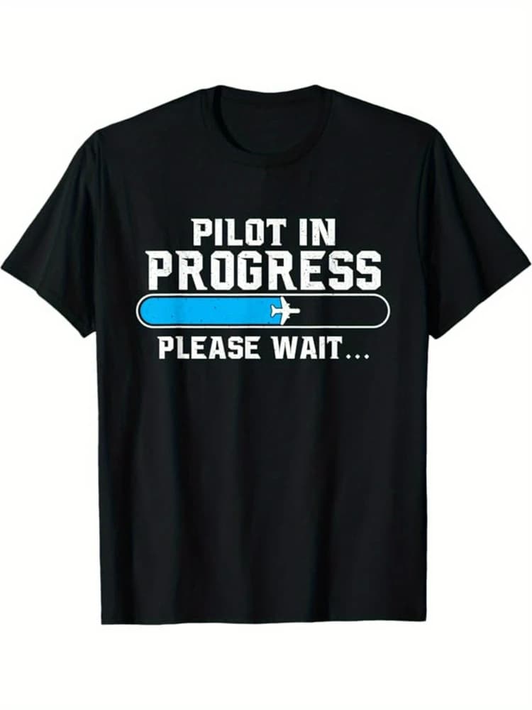 Airplane Aircraft Pilot Flying Plane pattern design -100% cotton summer O-neck short sleeve casual printed men's T-shirt.